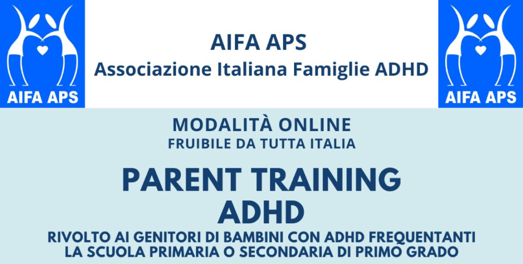 Parent Training ADHD 2024 per genitori di bambini 6-13 anni online fruibile da tutta Italia