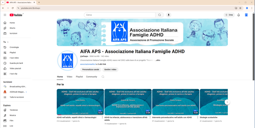 Il canale YouTube di AIFA APS ha compiuto 5 anni!